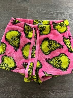 Pink & Lime Grinch Fleece Lounge Shorts